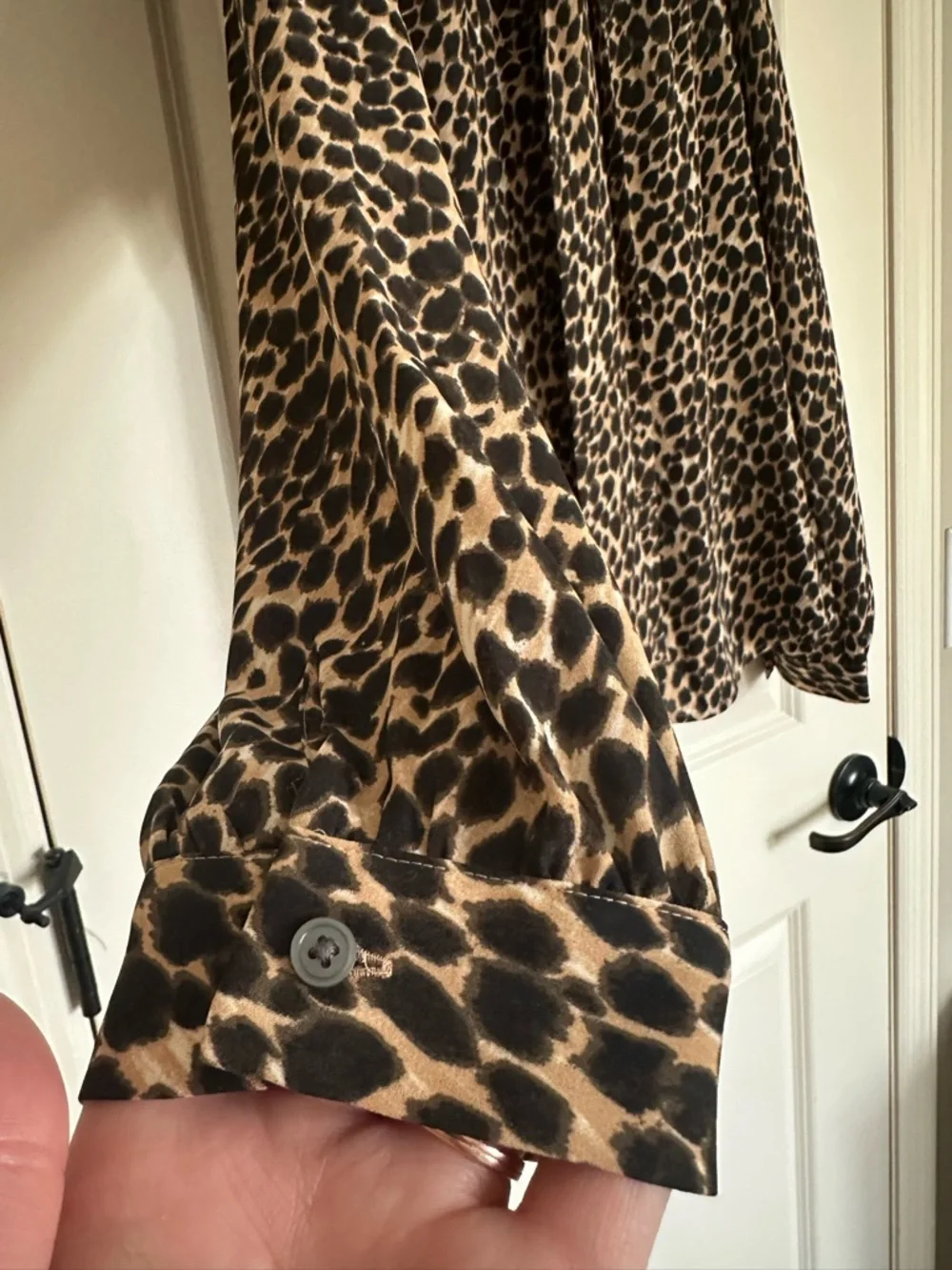 J. Crew Leopard-Print Bow Tie Blouse - Picture 3 of 5